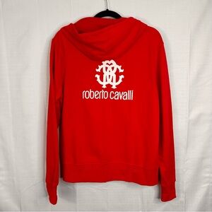 Roberto Cavalli logo zip up hoodie designer fall winter spring layering logo